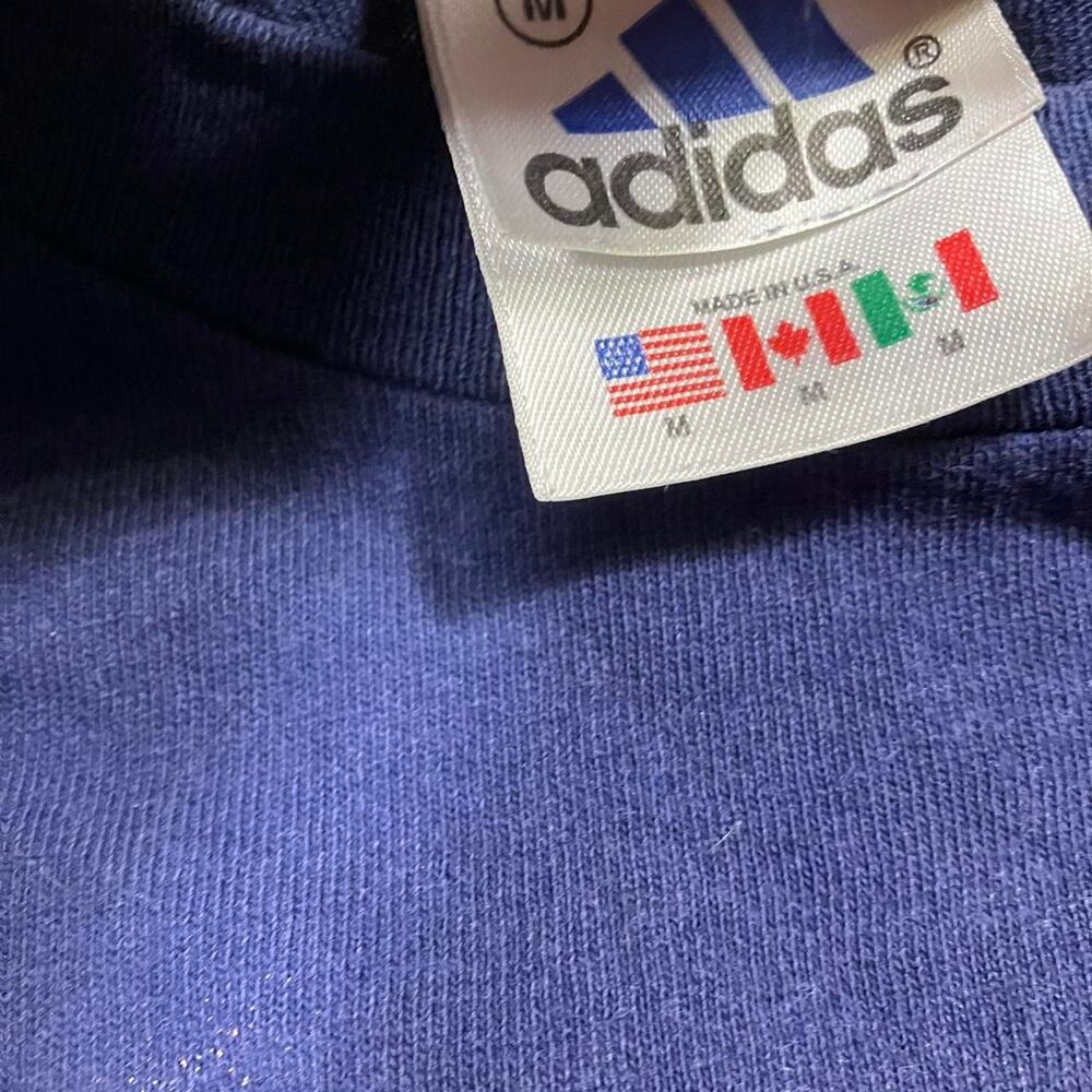 Vintage 90s Adidas Blue Red Long Sleeve T-shirt - Picture 4 of 6